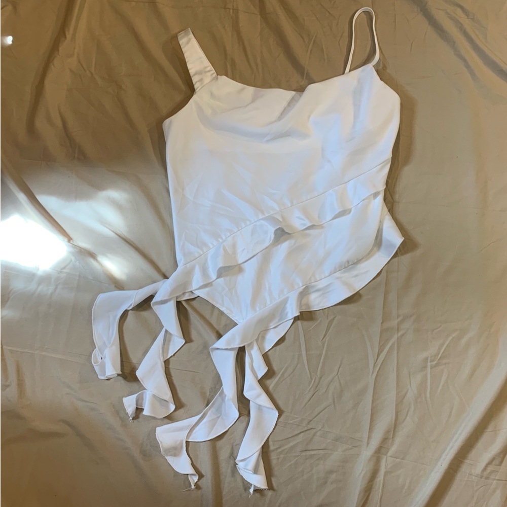 Topshop Ruffle Front Blouse - Picture 2 of 12